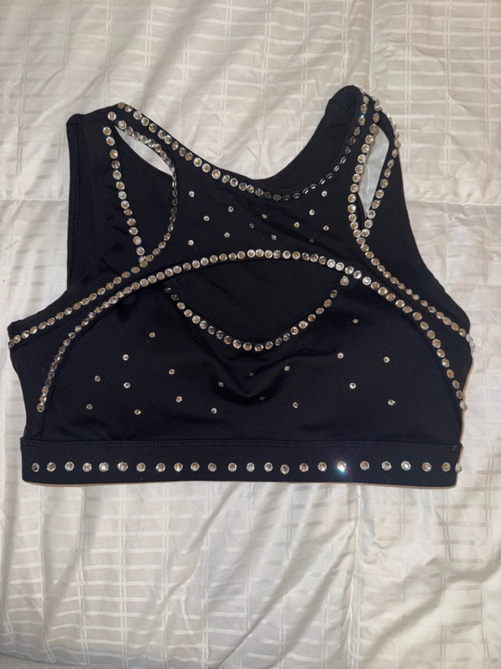 Black Rhinestoned Dance Top